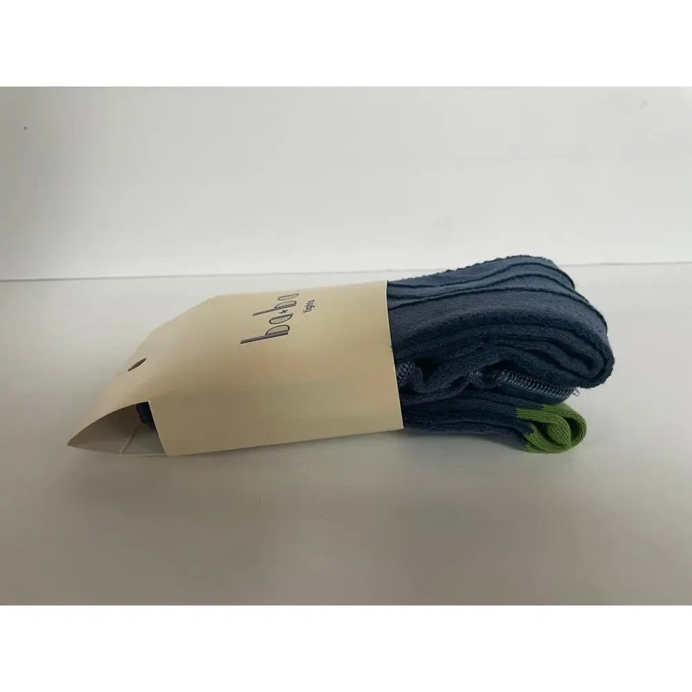 NWT Baba Kids Blue Knit‎ Tights with Green Toe Size 5-6 Years